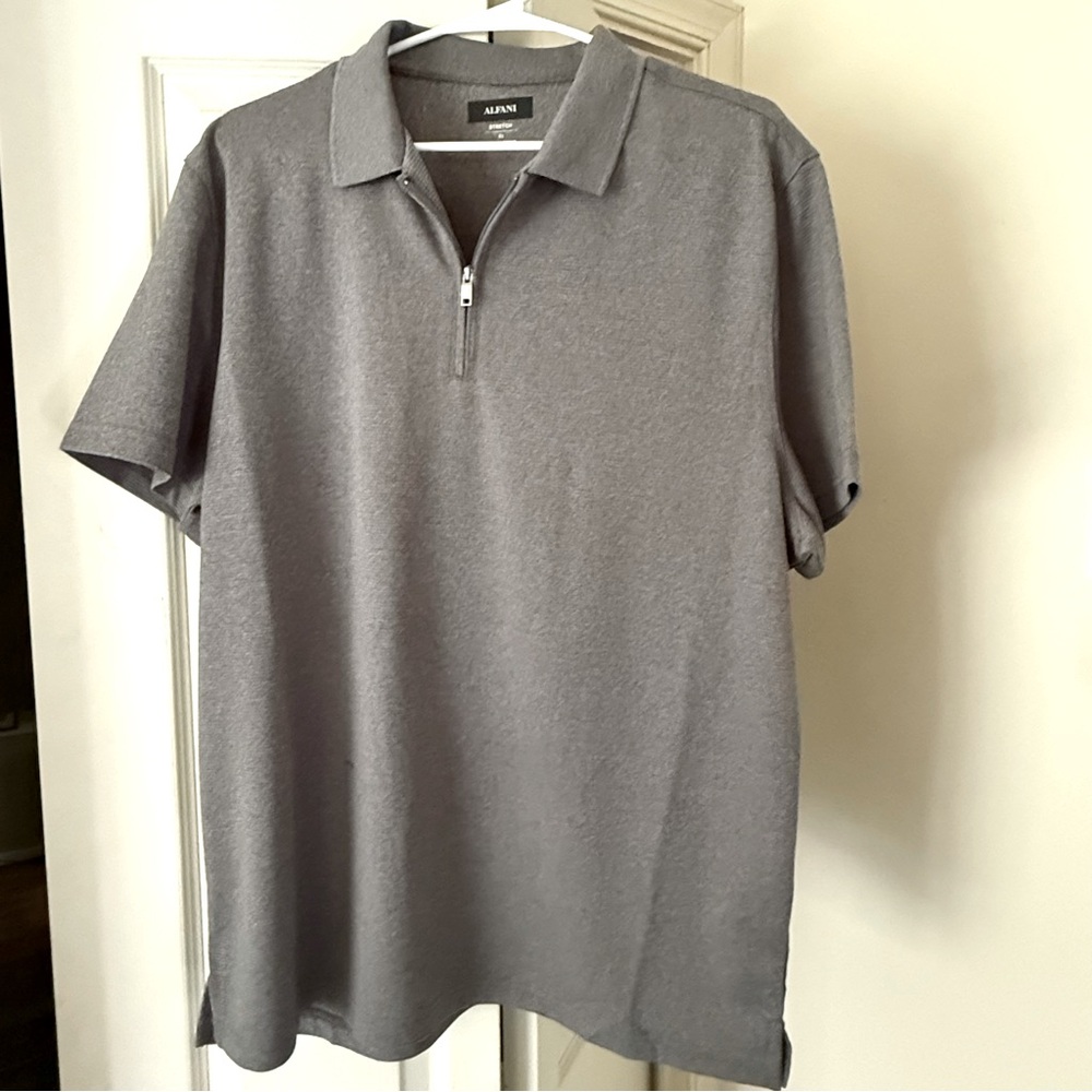 ALFANI Men's Steel Gray
Horizontal Ribbed Stripe Stretch
Polo Shirt XL